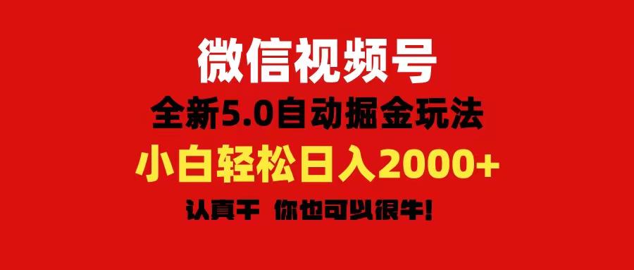 微信视频号变现，5.0全新自动掘金玩法，日入利润2000+有手就行-网创资源