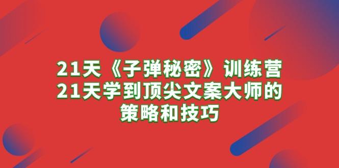 21天《子弹秘密》训练营，21天学到顶尖文案大师的策略和技巧-网创资源