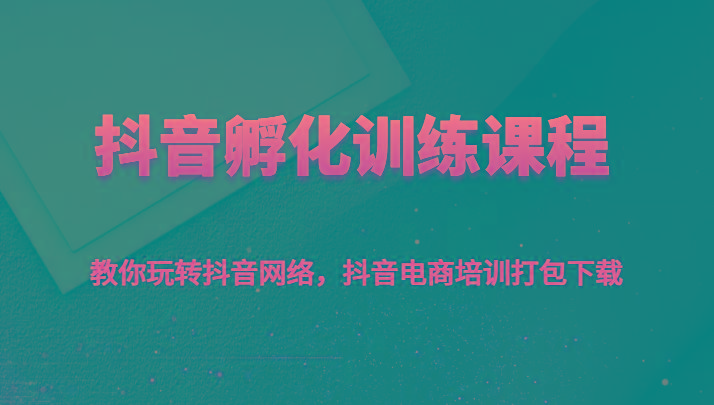 抖音孵化训练课程-教你玩转抖音网络，抖音电商培训打包下载-网创资源