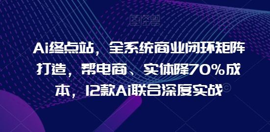 Ai终点站，全系统商业闭环矩阵打造，帮电商、实体降70%成本，12款Ai联合深度实战-网创资源