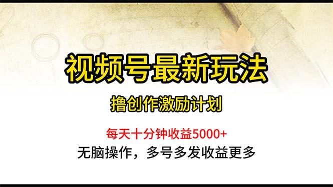 视频号最新玩法，每日一小时月入5000+-网创资源