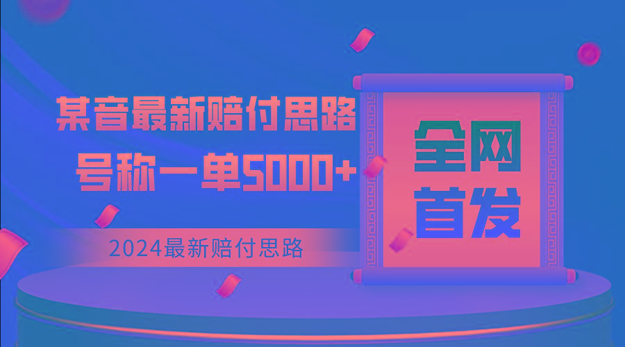 全网首发，2024最新某音赔付思路，号称一单收益5000+-网创资源