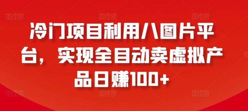 冷门项目利用八图片平台，实现全目动卖虚拟产品日赚100+【揭秘】-网创资源