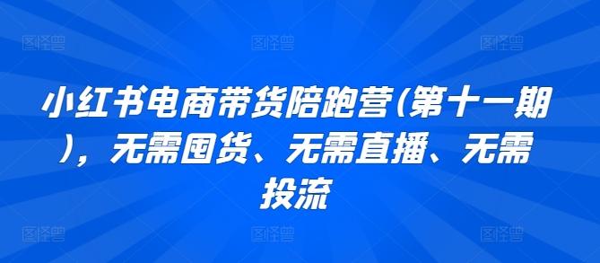 小红书电商带货陪跑营(第十一期)，无需囤货、无需直播、无需投流-网创资源