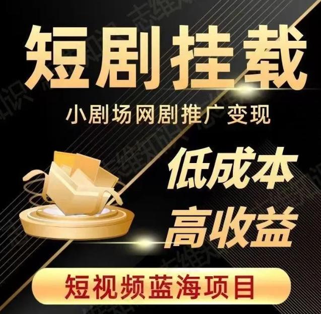 2023短视频蓝海项目，抖音快手短剧推广变现教程，低成本高收益-网创资源
