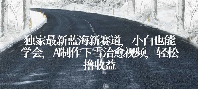 独家最新蓝海新赛道，小白也能学会，AI制作下雪治愈视频，轻松撸收益【揭秘】-网创资源