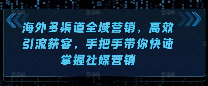 海外多渠道全域营销，高效引流获客，手把手带你快速掌握社媒营销-网创资源