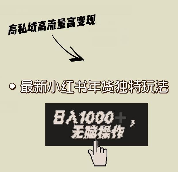 小红书年货独特玩法，高私域高流量高变现，日入1000+小白易上手-网创资源