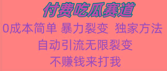 吃瓜付费赛道，暴力无限裂变，0成本，实测日入700+！！！-网创资源