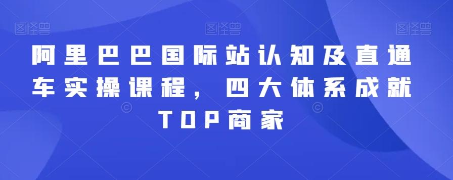 阿里巴巴国际站认知及直通车实操课程，四大体系成就TOP商家-网创资源