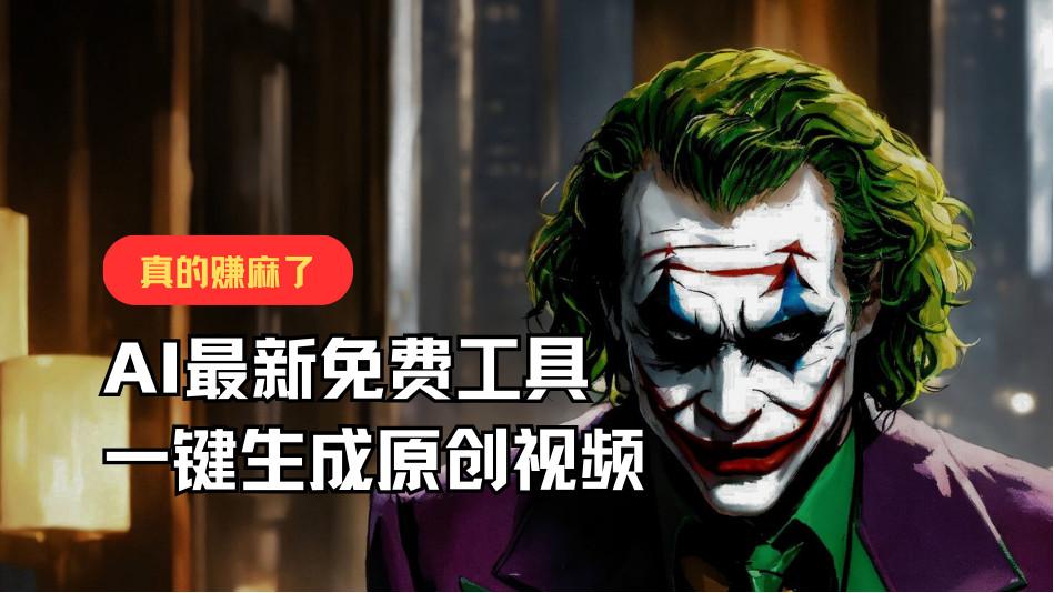 最新免费AI工具，一键生成原创视频，佛系搬运，轻松月入10000+！-网创资源