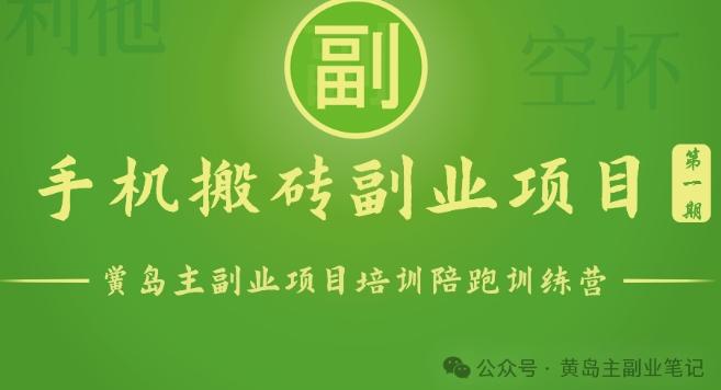 手机搬砖小副业项目训练营1.0，实测1小时收益50+，一部手机轻松日入100+-网创资源