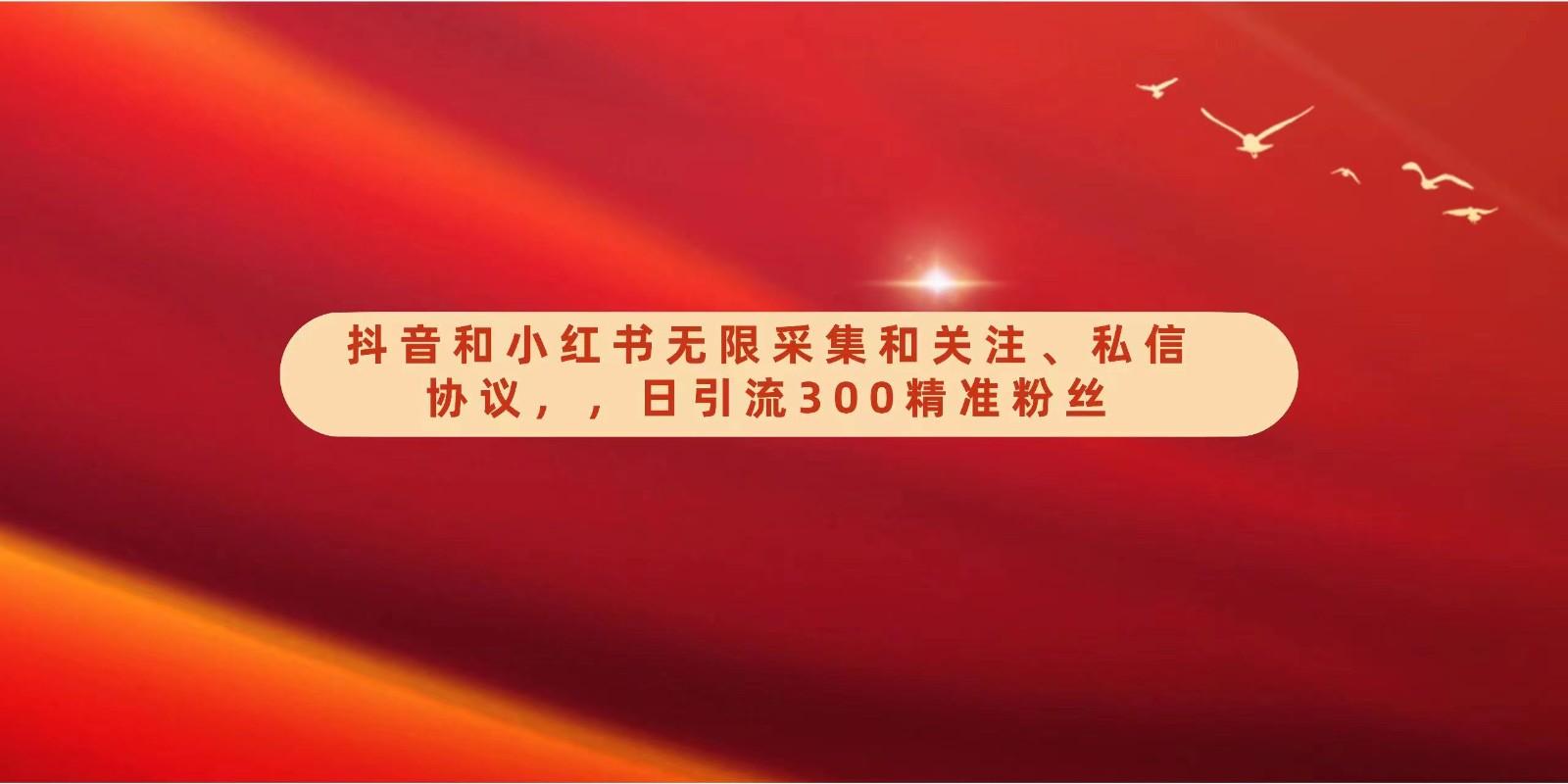 抖音和小红书无限采集和关注、私信协议，日引流300精准粉-网创资源
