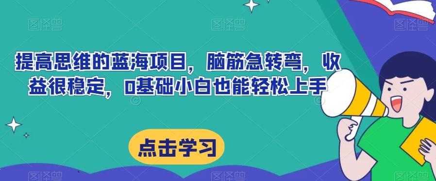 提高思维的蓝海项目，脑筋急转弯，收益很稳定，0基础小白也能轻松上手-网创资源