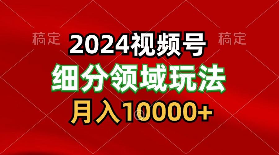 2024视频号分成计划细分领域玩法，每天5分钟，月入1W+-网创资源
