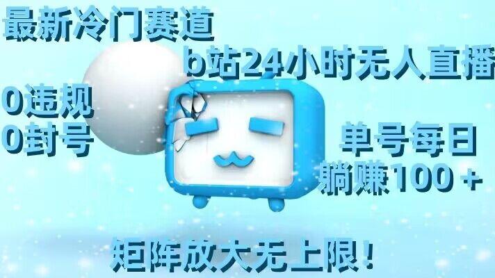 最新冷门赛道，b站24小时无人直播，0违规0封号，单号每日躺赚100＋，矩阵放大无上限【揭秘】-网创资源