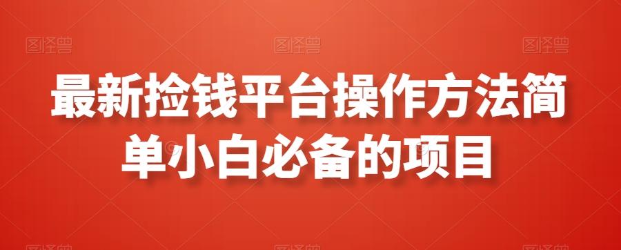最新捡钱平台操作方法简单小白必备的项目-网创资源