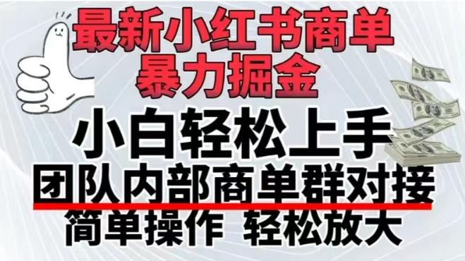 最新小红书商单，暴力掘金，单月稳定变现3W+-网创资源