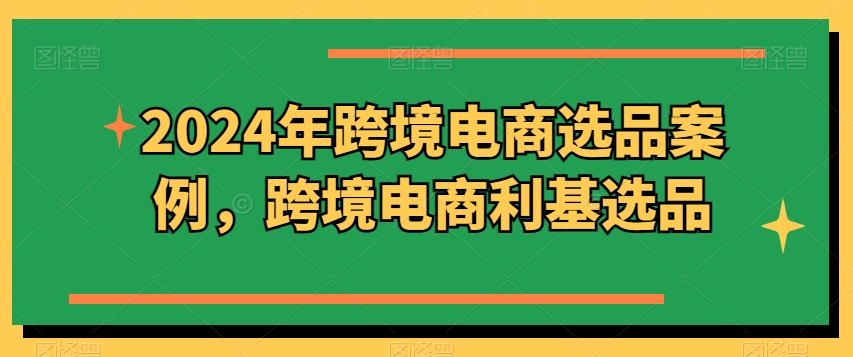 2024年跨境电商选品案例，跨境电商利基选品(更新)-网创资源
