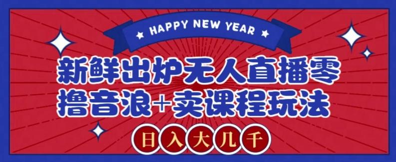 2024最新无人直播零撸音浪+卖课程玩法，日入大几千不是梦【揭秘】-网创资源