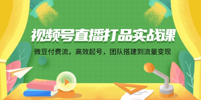 视频号直播打品实战课：微 豆 付 费 流，高效起号，团队搭建到流量变现-网创资源