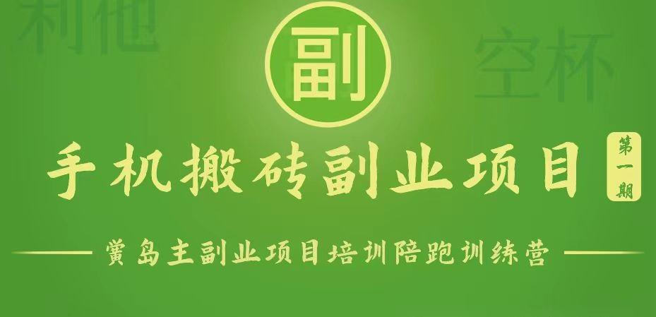 手机搬砖小副业项目训练营1.0，能用手机做的简单小副业-网创资源