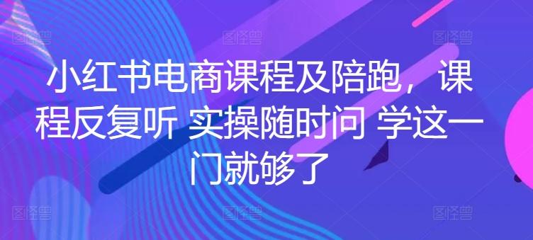小红书电商课程及陪跑，课程反复听 实操随时问 学这一门就够了-网创资源