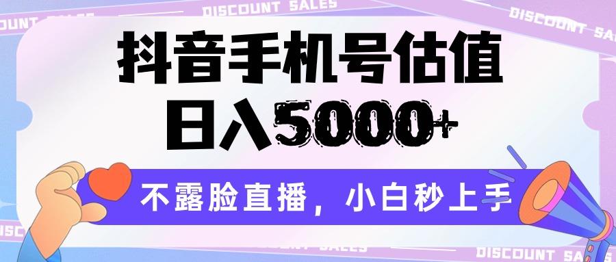 抖音手机号估值，日入5000+，不露脸直播，小白秒上手-网创资源