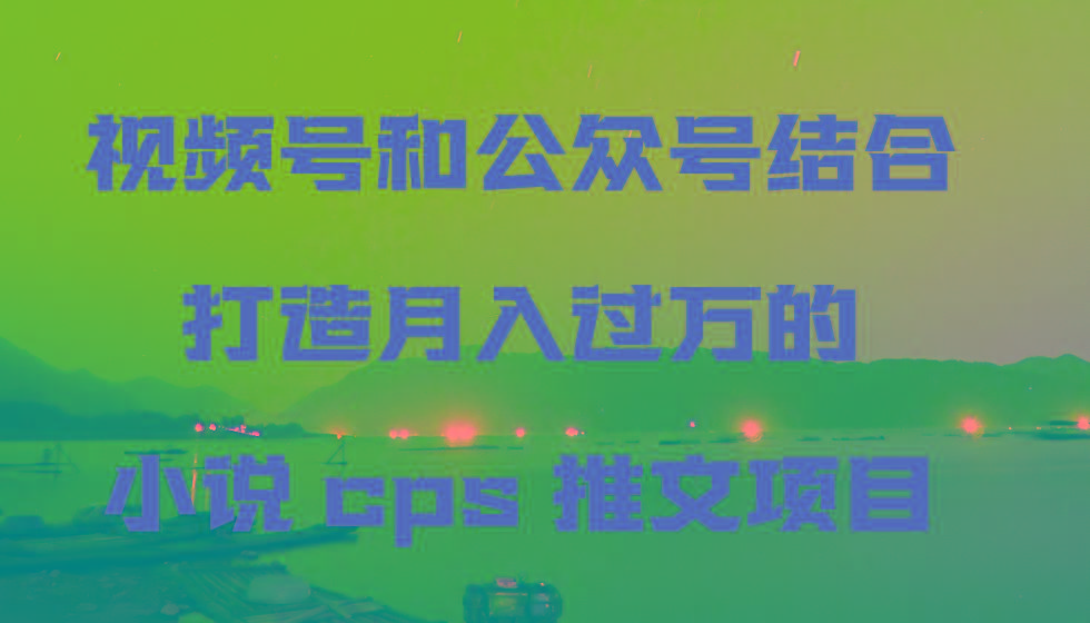 视频号和公众号结合打造月入过万的小说cps推文项目，包括市面上面的各种思路详解-网创资源