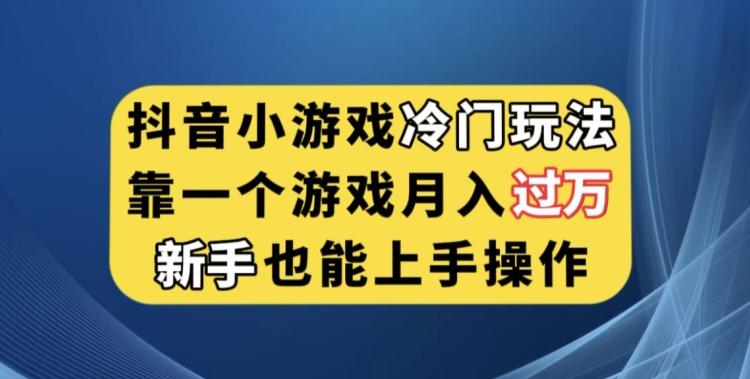 抖音小游戏冷门玩法，靠一个游戏月入过万，新手也能轻松上手【揭秘】-网创资源