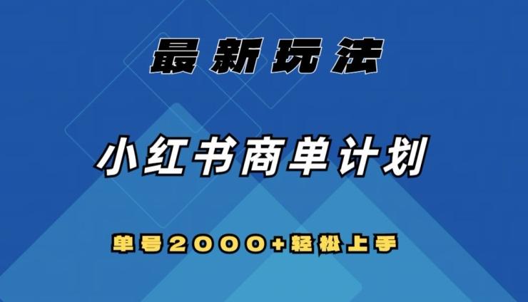 全网首发，小红书商单计划最新玩法，单号2000+可扩大可复制【揭秘】-网创资源