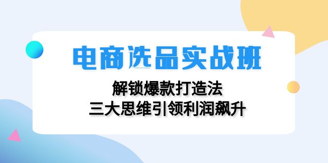 电商选品实战班：解锁爆款打造法，三大思维引领利润飙升-网创资源