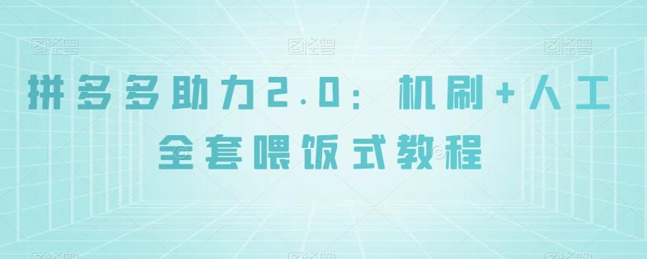拼多多助力2.0：机刷+人工全套喂饭式教程【揭秘】-网创资源