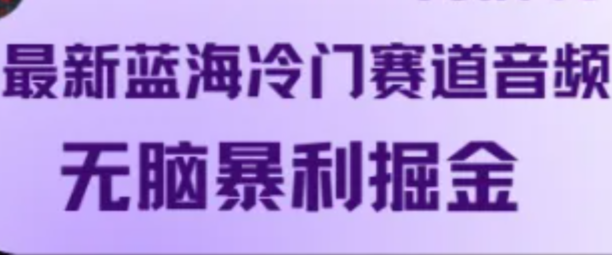 最新蓝海冷门赛道音频，无脑暴利掘金-网创资源