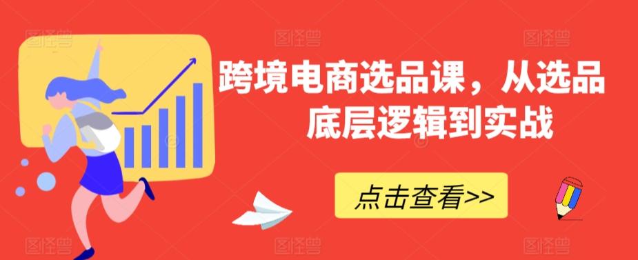 跨境电商选品课，从选品到底层逻辑到实战-网创资源