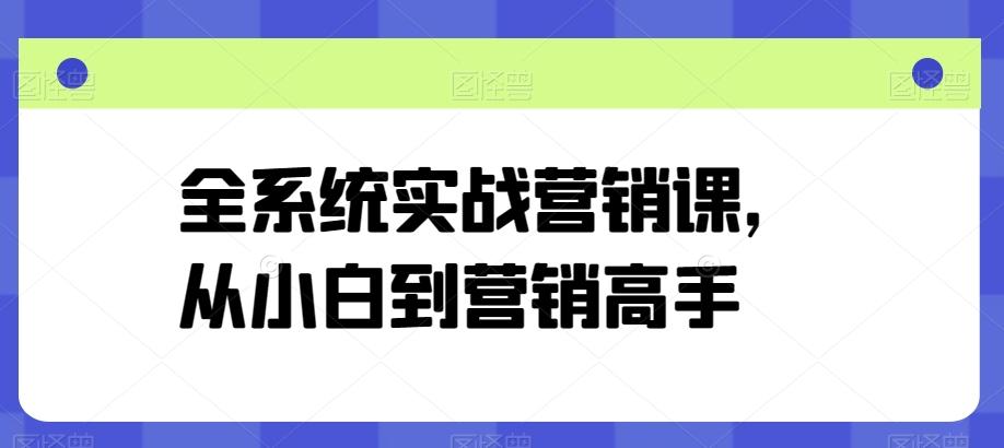 全系统实战营销课，从小白到营销高手-网创资源