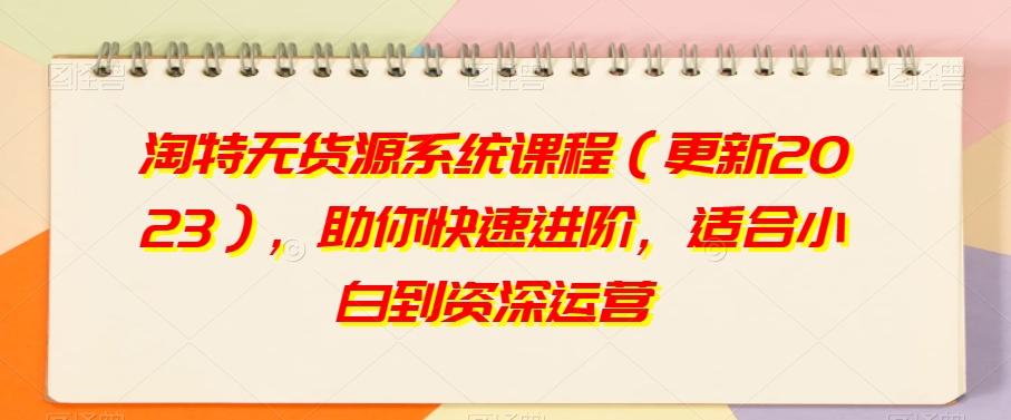 淘特无货源系统课程（更新2023），助你快速进阶，适合小白到资深运营-网创资源