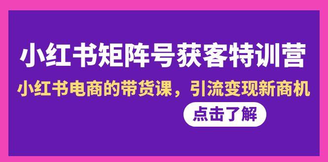 小红书-矩阵号获客特训营-第10期，小红书电商的带货课，引流变现新商机-网创资源