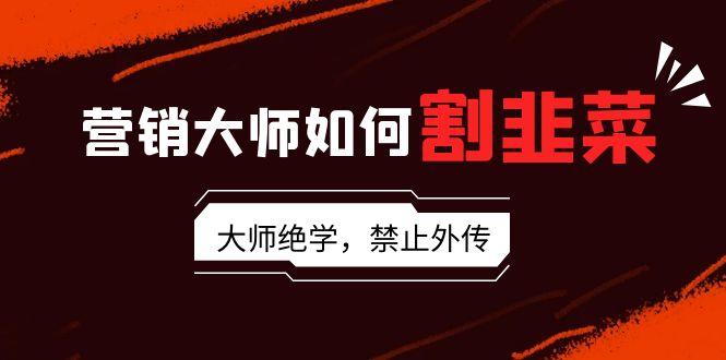 营销大师如何割韭菜：流量大师/讲故事大师/话术大师/卖货大师/成交大师/…-网创资源