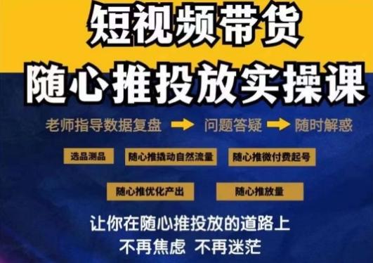 2024好物分享随心推投放实操课，随心推撬动自然流量/微付费起号/优化产出-网创资源