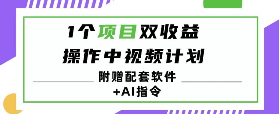 1个项目双收益？操作中视频计划1天最高3100+收益？（附赠配套软件+AI指令）-网创资源