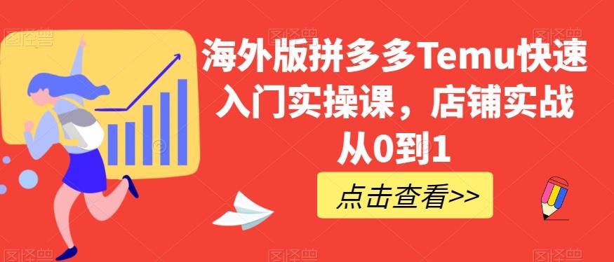 海外版拼多多Temu快速入门实操课，店铺实战从0到1-网创资源