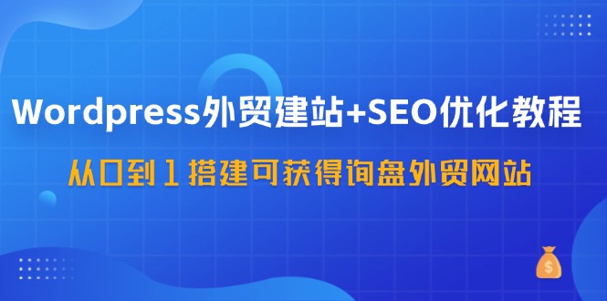 WordPress外贸建站+SEO优化教程，从0到1搭建可获得询盘外贸网站(57节课)-网创资源