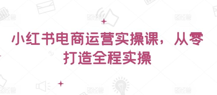 小红书电商运营实操课，​从零打造全程实操-网创资源