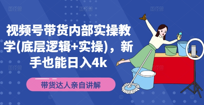 视频号带货内部实操教学(底层逻辑+实操)，新手也能日入4k-网创资源
