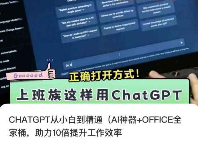 CHATGPT从小白到精通，AI神器+OFFICE全家桶，助力10倍提升工作效率-网创资源