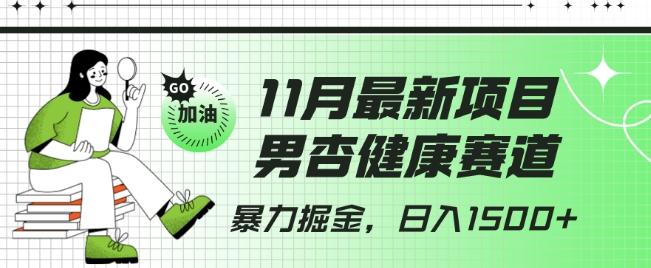 最新项目，男杏健康赛道，暴力掘金，日入1500+-网创资源