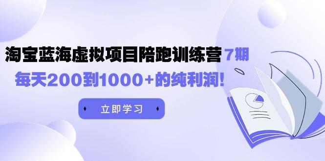 (9541期)黄岛主《淘宝蓝海虚拟项目陪跑训练营7期》每天200到1000+的纯利润-网创资源