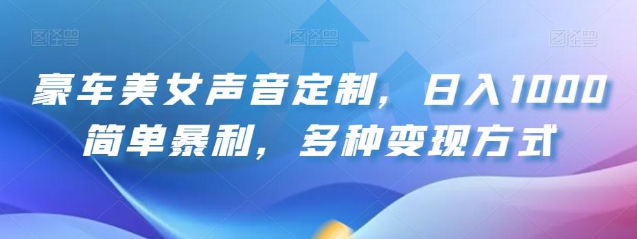 豪车美女声音定制，日入1000简单暴利，多种变现方式-网创资源