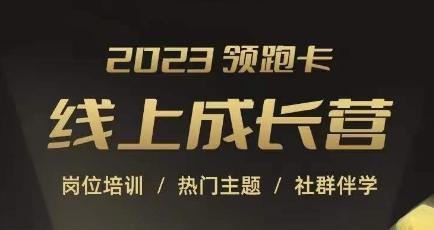 2023领跑卡线上成长营，淘宝运营各岗位培训，直通车、万相台、引力魔方、引流等，帮助突破成长瓶颈-网创资源